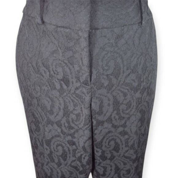 ANN TAYLOR BLACK FLORAL PANTS SZ.4 EUC. - Picture 2 of 7